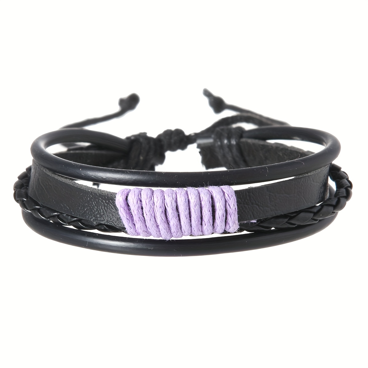 8pcs Couple's Knot Faux Leather Bracelets Set